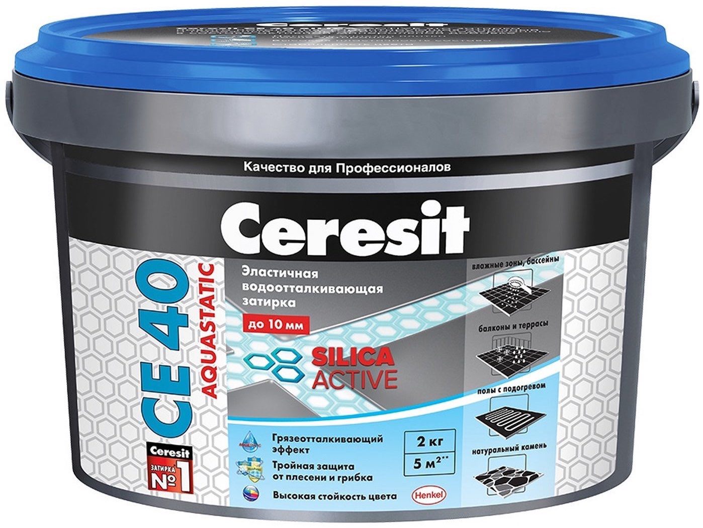Затирка Ceresit CE40 водоотталкивающая (РОСА 31) (2кг/12шт/192шт)