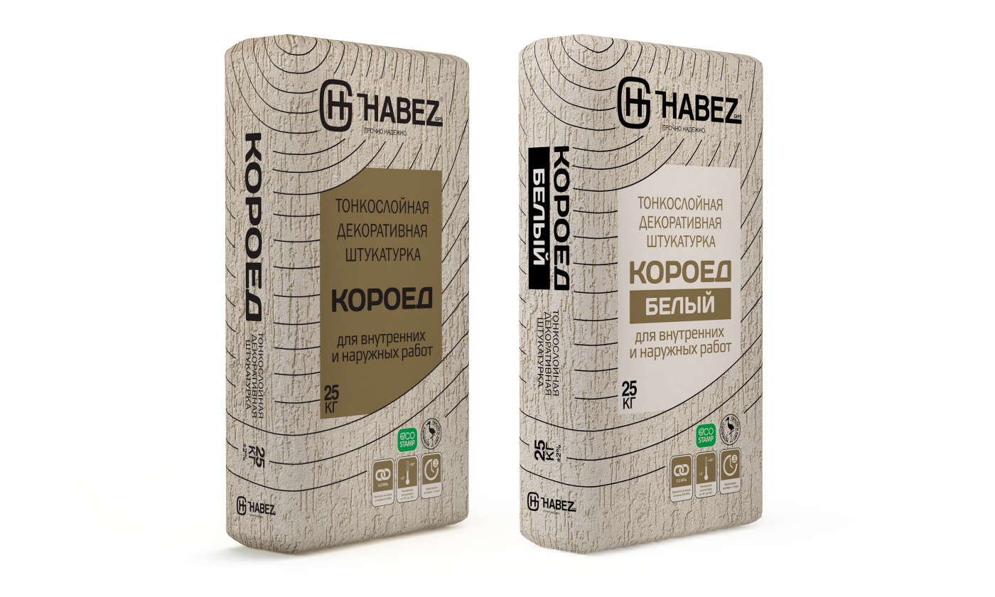 Штукатурка фасадная Хабез КОРОЕД БЕЛАЯ 2,5мм 25кг 56шт/под