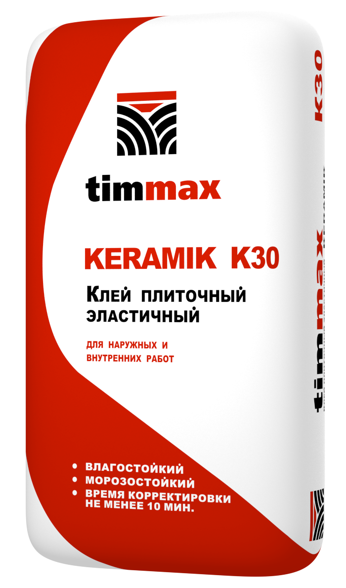 Клей цементный Timmax К30 KERAMIK плиточный эластичный (25кг/48шт/1.2т)