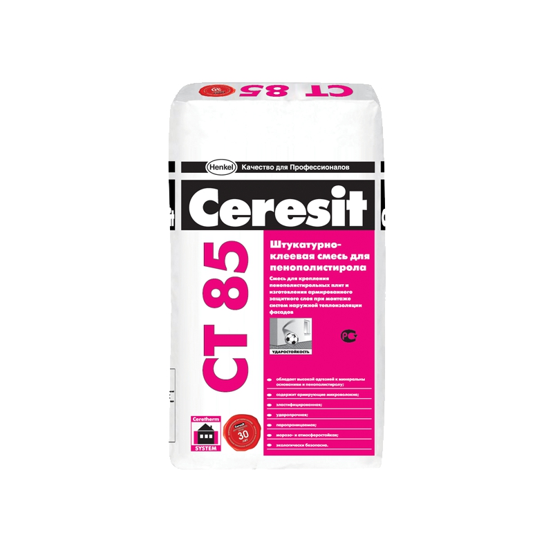 Клей д/плит из пенополистирола Ceresit СТ85 (25кг/48шт)