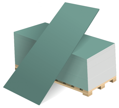 Гипсокартон влагостойкий ВОЛМА 12,5-1200-2500 (50в под)