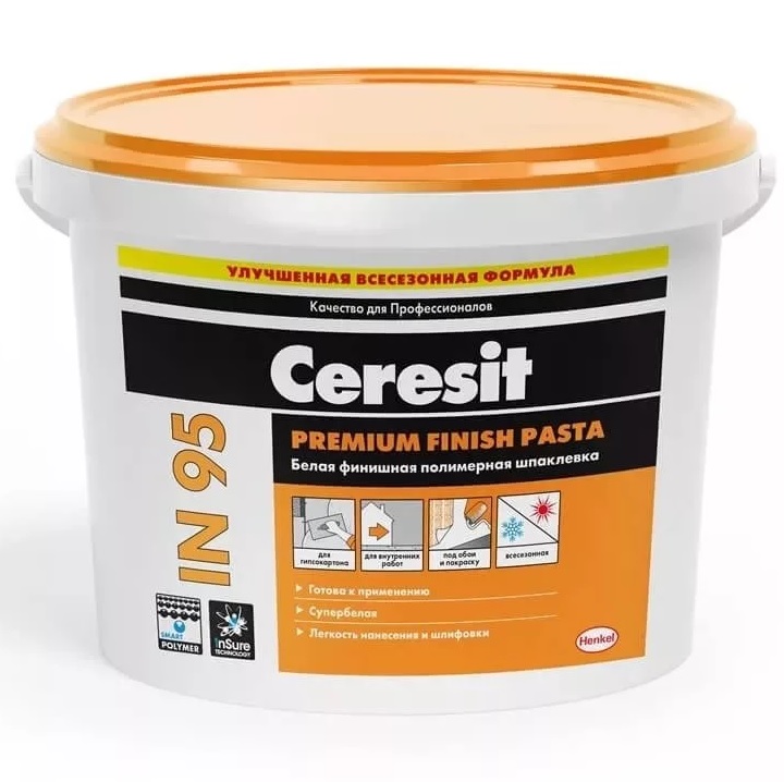 Шпаклёвка Ceresit IN95 ПОЛИМЕРНАЯ (5кг/120шт)