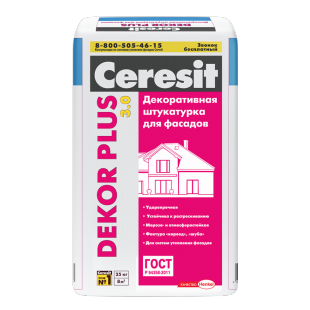 Штукатурка декоративная Ceresit Dekor Plus короед 3,0 25кг