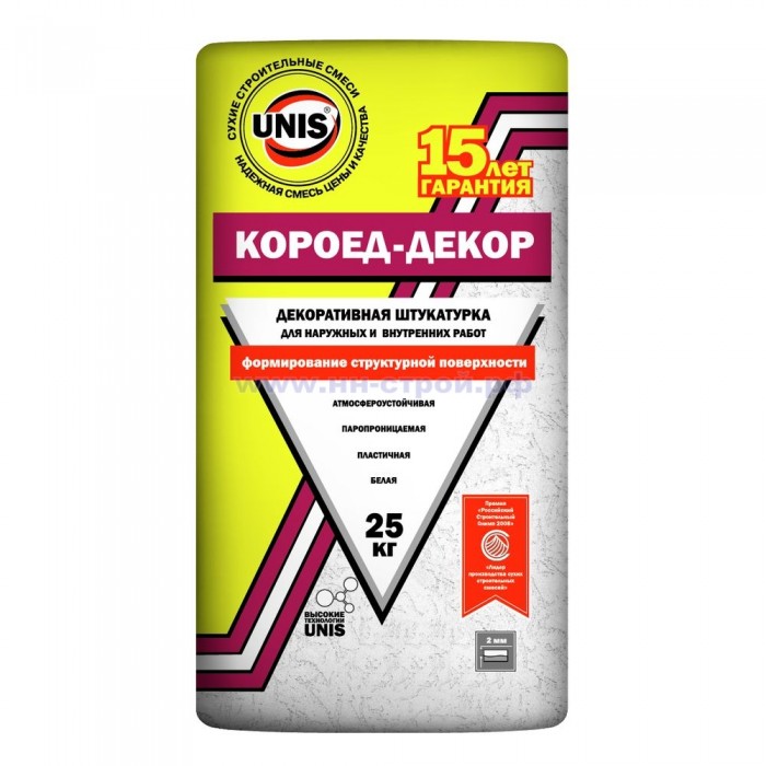 Штукатурка декоративная Юнис КОРОЕД-ДЕКОР 25кг