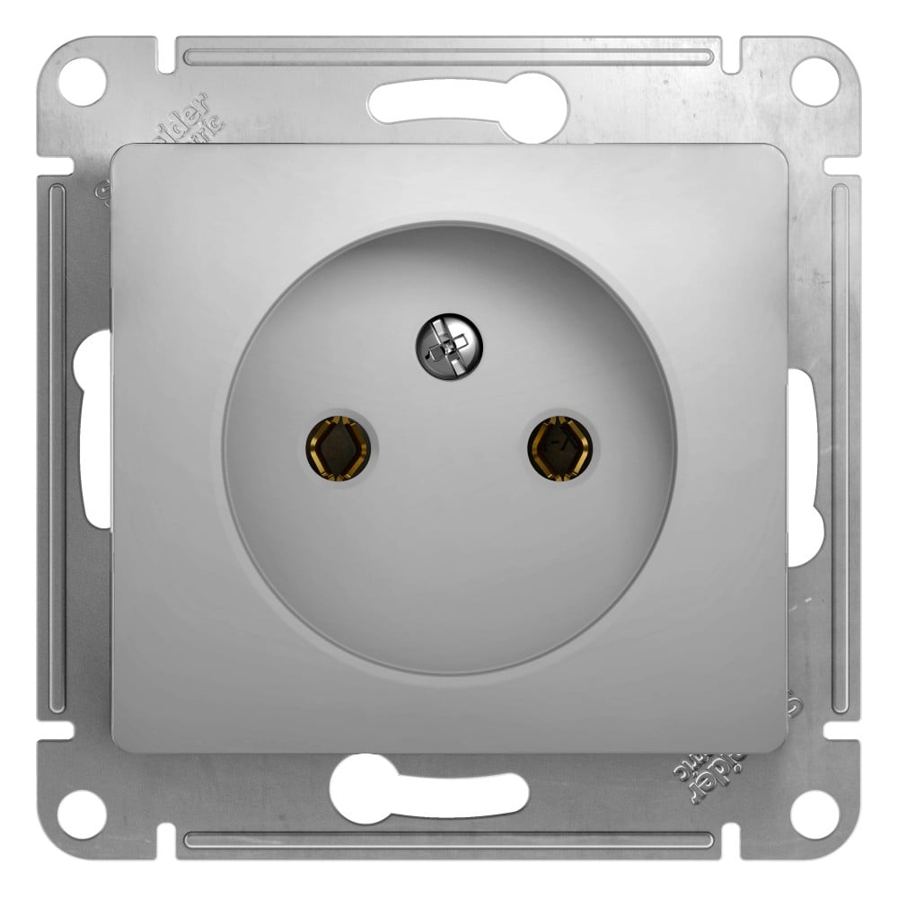 Розетка Systeme Electric (Schneider Electric) GLOSSA без заземления, 16А, алюминий GSL000341