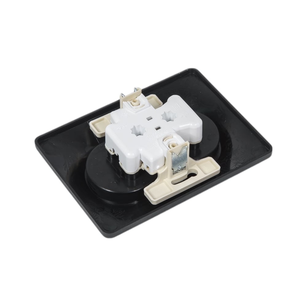 Розетка Systeme Electric Glossa Антрацит 2-ая б/з, 16А в сборе SE GSL000720