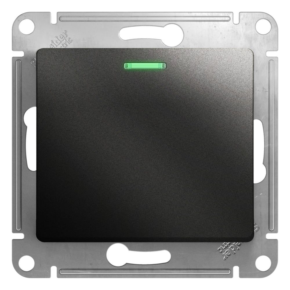 1-клавишный механизм выключателя Systeme Electric скрытой проводки Glossa 10А IP20 1а 10AX антрацит GSL000713