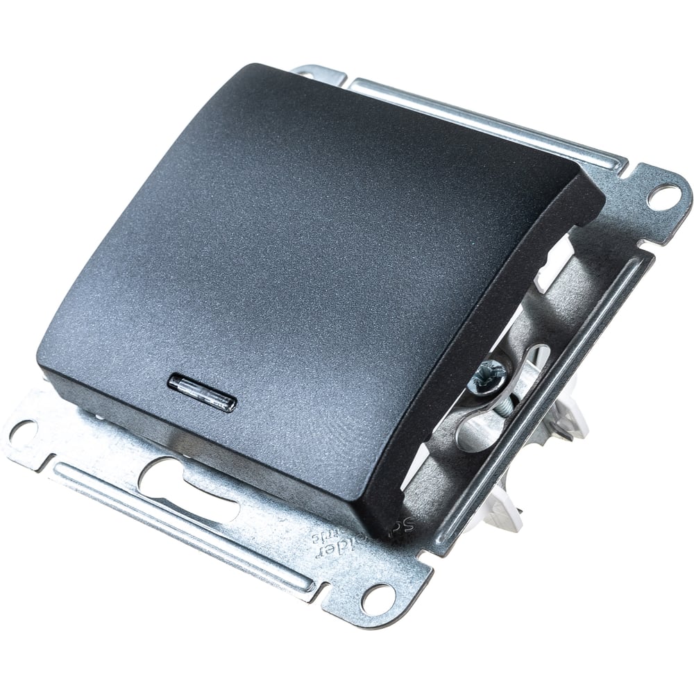 1-клавишный механизм выключателя Systeme Electric скрытой проводки Glossa 10А IP20 1а 10AX антрацит GSL000713