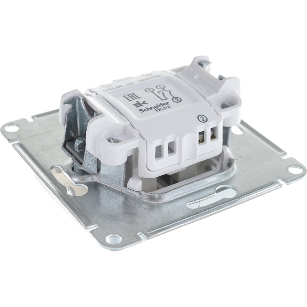 2-клавишный выключатель Systeme Electric (Schneider Electric) GLOSSA с подсветкой, сх.5а, 10АХ, алюминий GSL000353