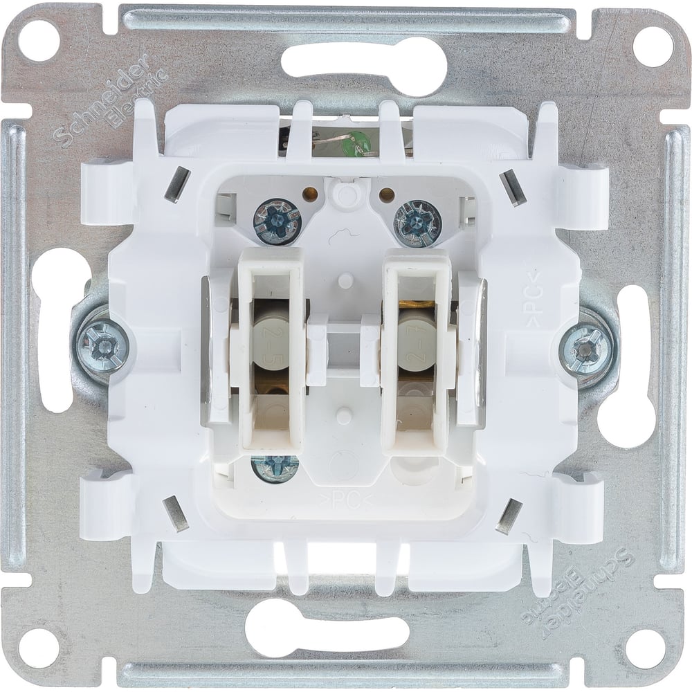 2-клавишный выключатель Systeme Electric (Schneider Electric) GLOSSA с подсветкой, сх.5а, 10АХ, алюминий GSL000353