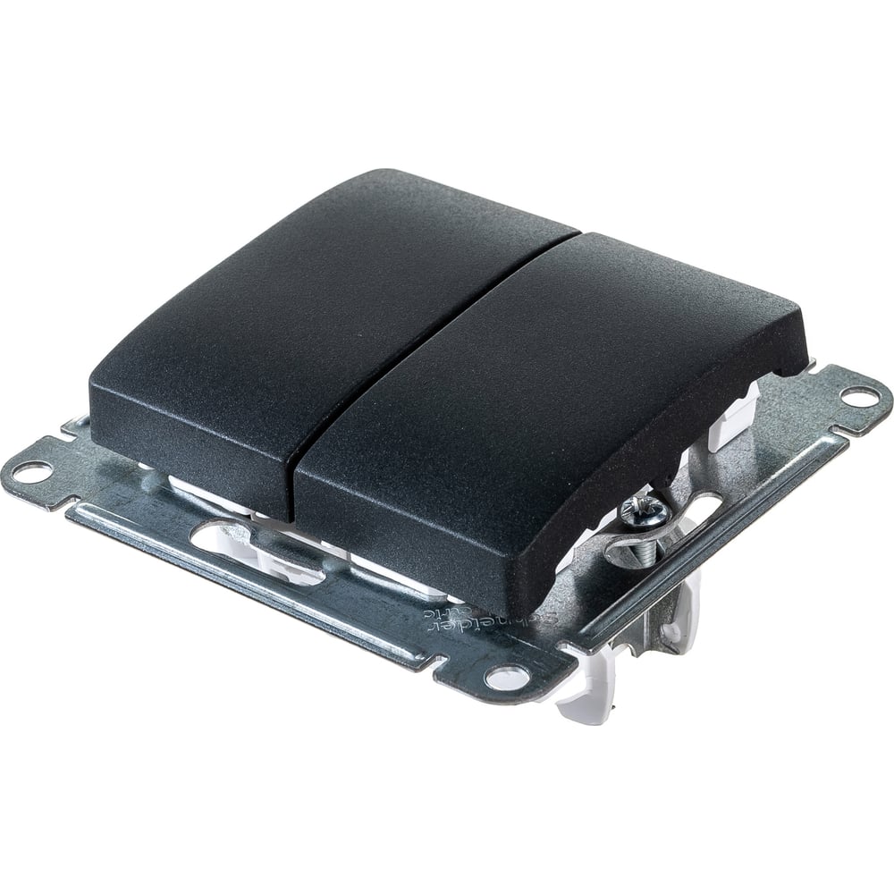 2-клавишный выключатель Systeme Electric (Schneider Electric) GLOSSA, сх.5, 10АХ, антрацит GSL000751
