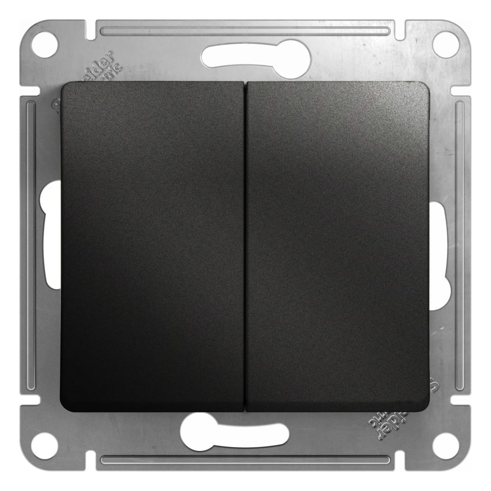 2-клавишный выключатель Systeme Electric (Schneider Electric) GLOSSA, сх.5, 10АХ, антрацит GSL000751