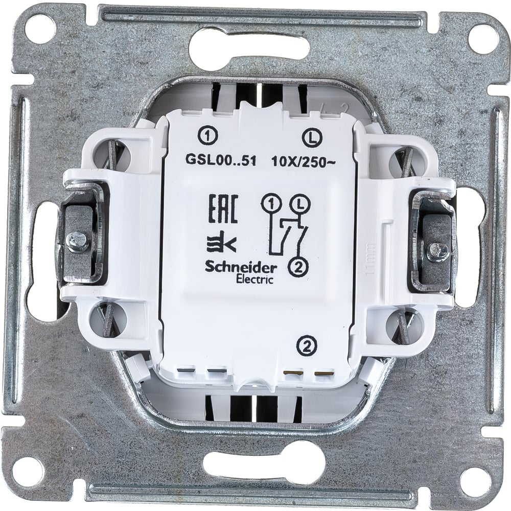 2-клавишный выключатель Systeme Electric (Schneider Electric) GLOSSA, сх.5, 10АХ, антрацит GSL000751