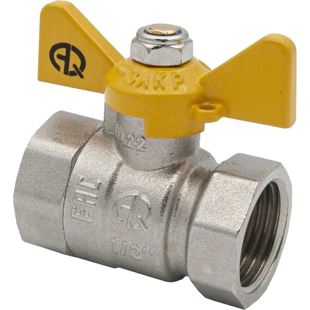 Шаровой кран AQUALINK для газа 1/2 вн-вн бабочка 07107