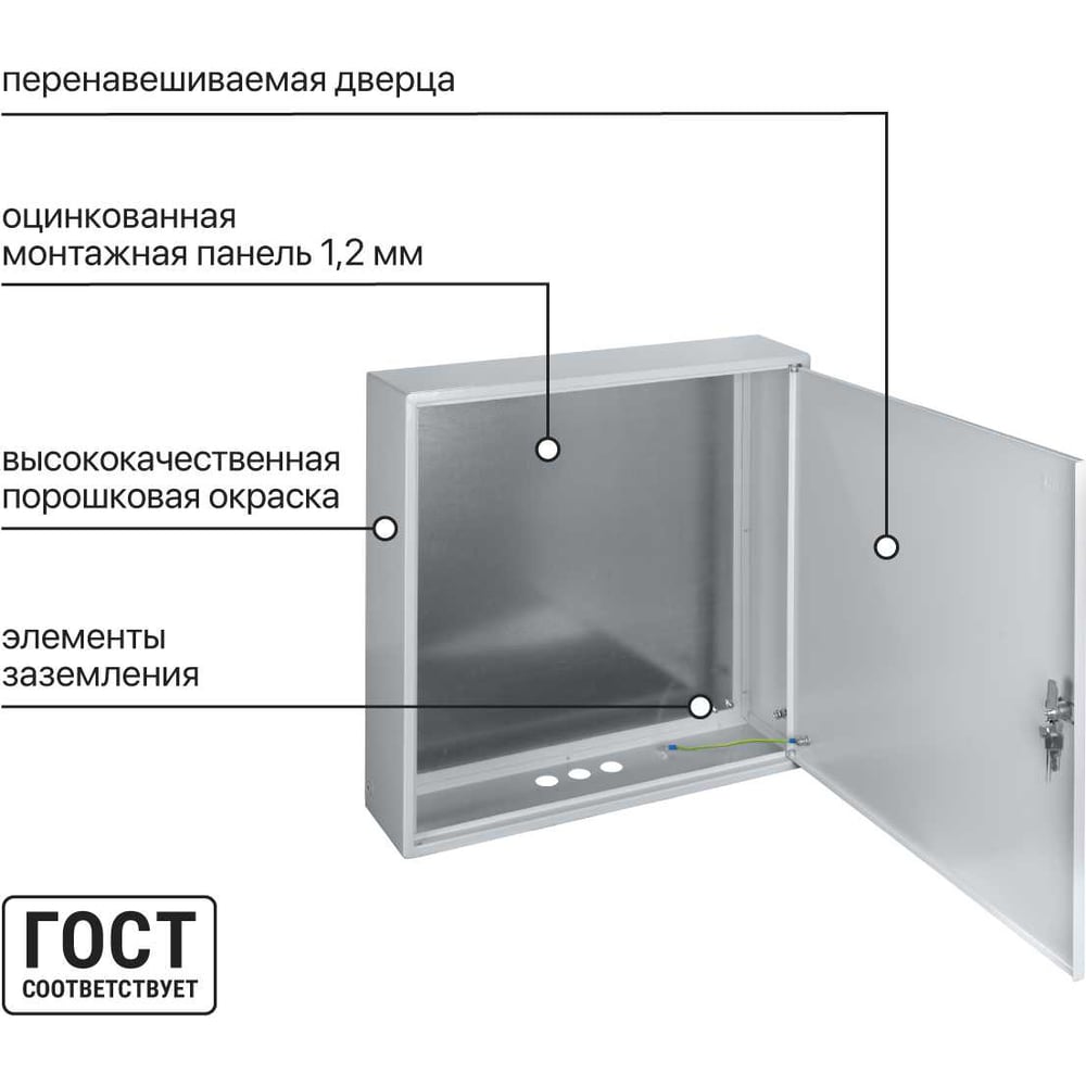Щит с монтажной панелью ЩМП-6.6.1-0 600х600х150 TDM ELECTRIC SQ0905-0056