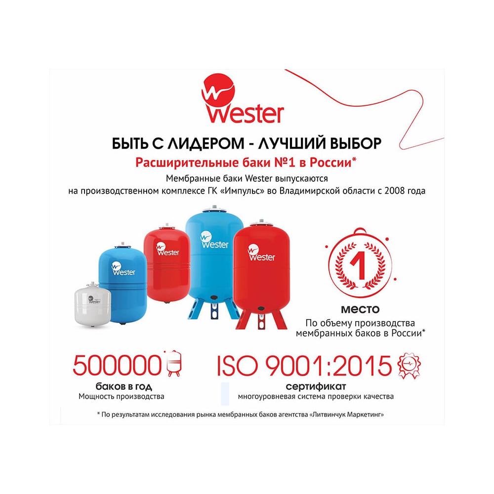 Расширительный бак Wester WRV 50 0-14-0100