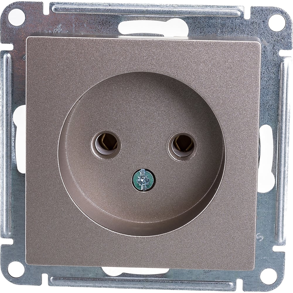 Механизм розетки Systeme Electric 1-м СП ATLAS DESIGN без заземления, 16А, шампань ATN000541 1240325