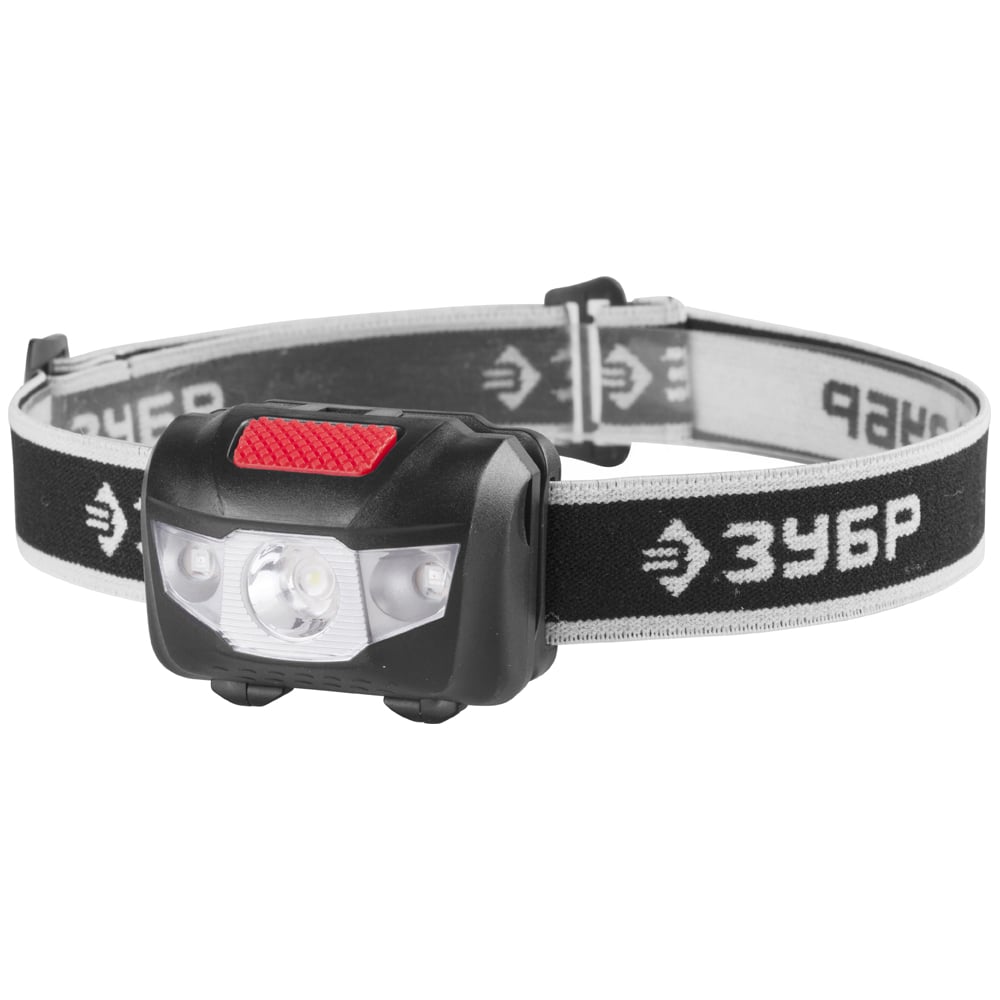 Налобный фонарь ЗУБР 3AAA, 1 Вт, +2LED 56436