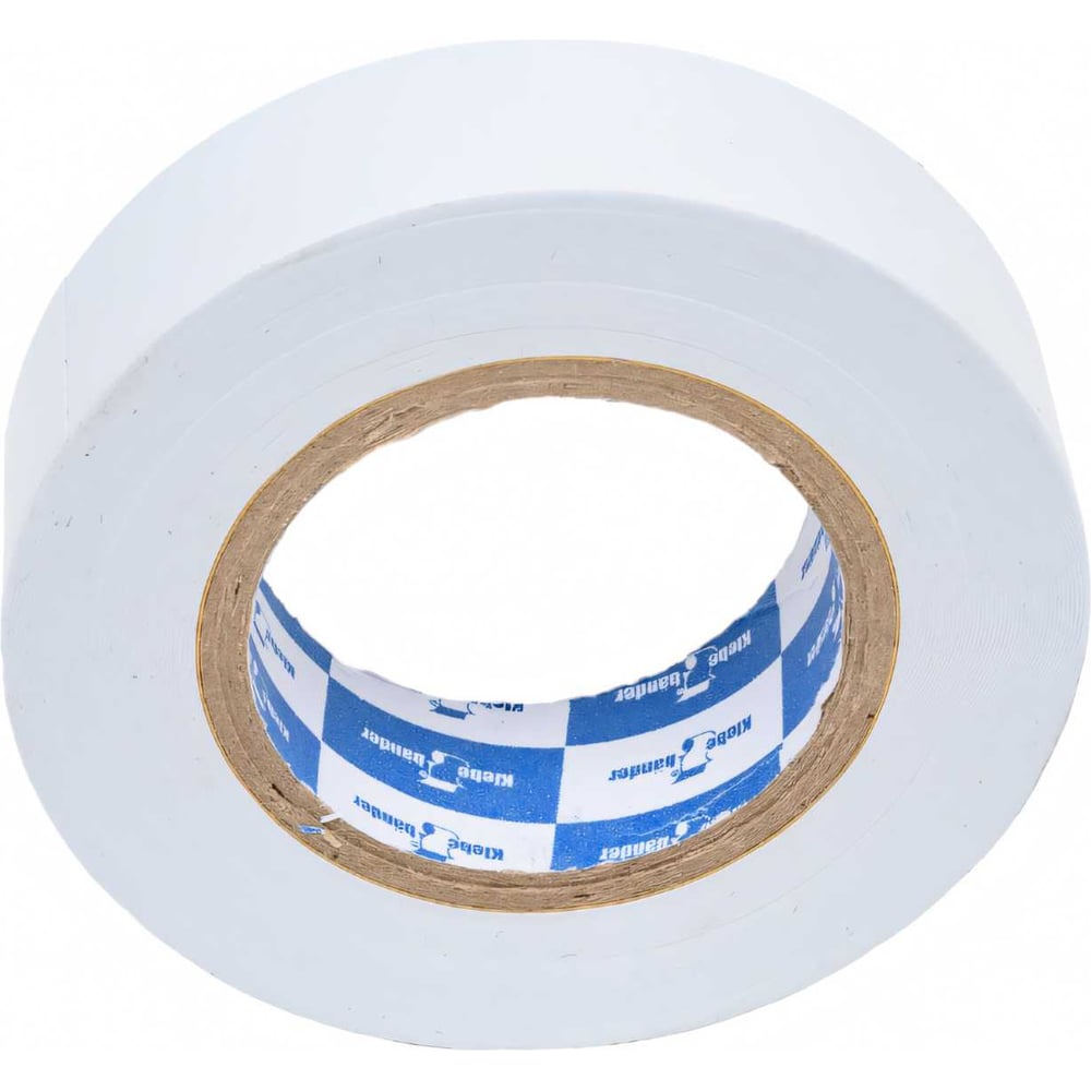 Изолента Klebebander ПВХ, 19 мм х 20 м, 130 мкм, 4 Кв, белая 122306