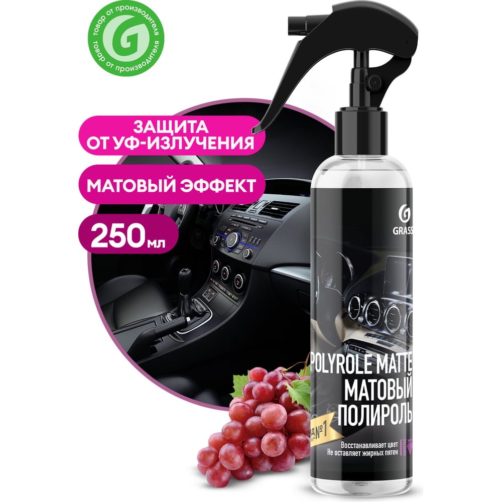 Полироль-очиститель пластика 250 мл Grass Polyrole Matte 149250