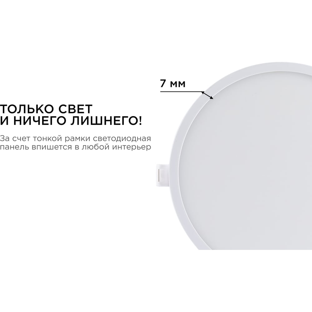 Светодиодная встраиваемая панель APEYRON 220В, 18Вт, CRI:80Ra, 1440Лм, Ф170/155мм, круглая 06-55