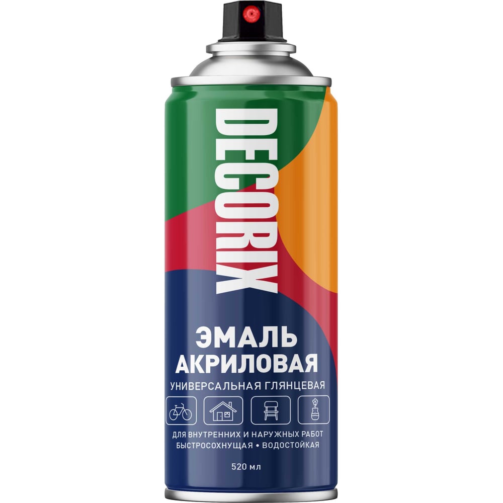 Аэрозольная акриловая эмаль Decorix (универсальная; серебристый; 520 мл) 0101-25 DX