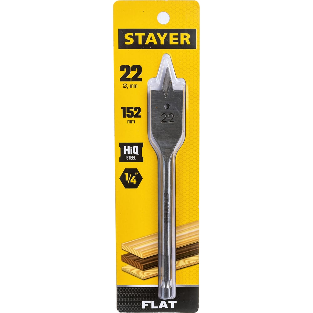 Сверло перьевое по дереву FLAT 22 мм Stayer 2950-22_z01