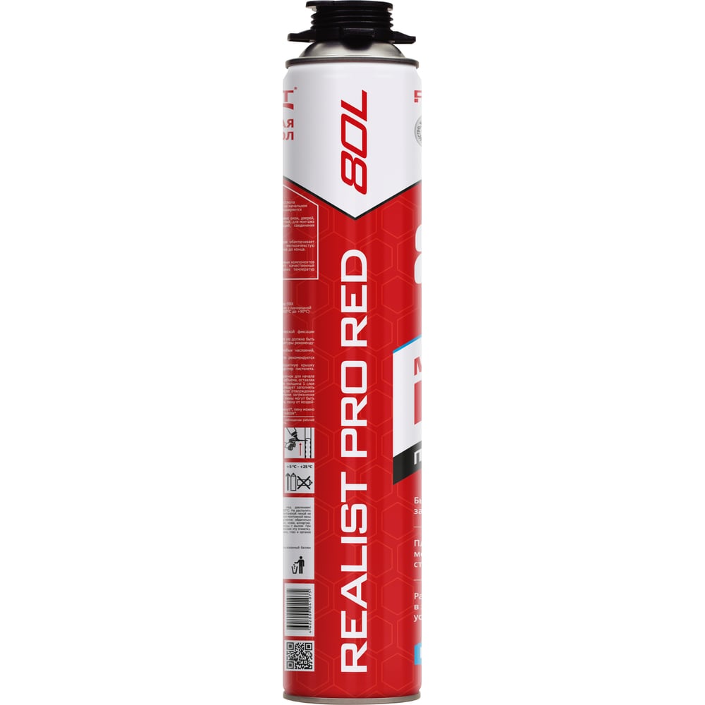 Пена монтажная REALIST PRO Red 80 л, зимняя 4602009041075