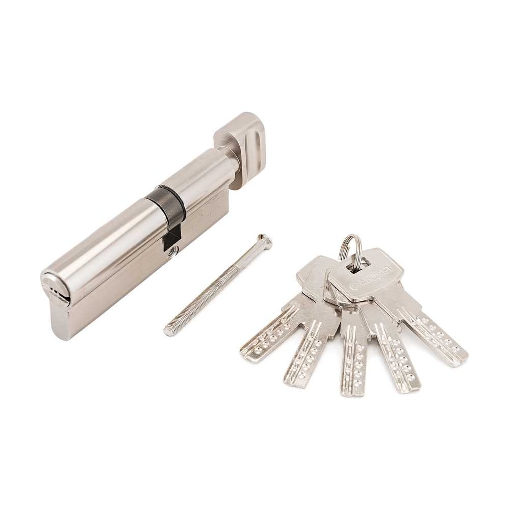 Цилиндровый механизм Стандарт F-02 85(30Bх10х45), CP, 5кл, хром перф. ключ/верт 11313