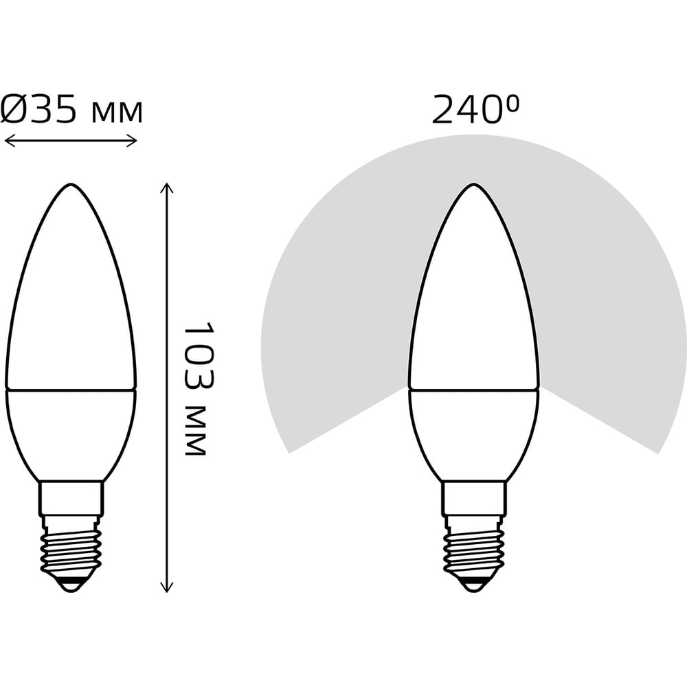 Лампа Gauss LED Elementary Свеча 10W E14 730Лм 4100K SQ 33120