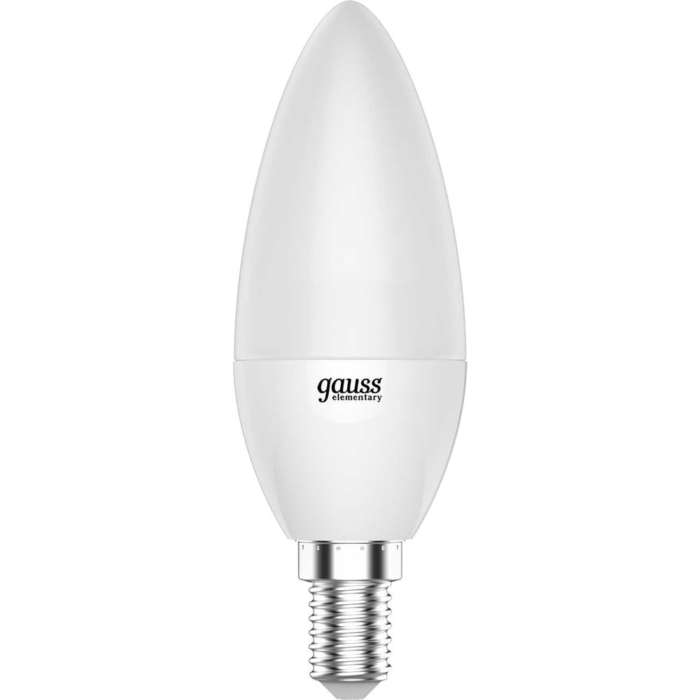 Светодиодная лампа Gauss Elementary Свеча 6W 420lm 3000K Е14 LED 1/10/100 33116