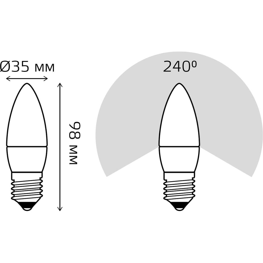Лампа Gauss LED Elementary Candle 6W E27 2700K SQ 33216