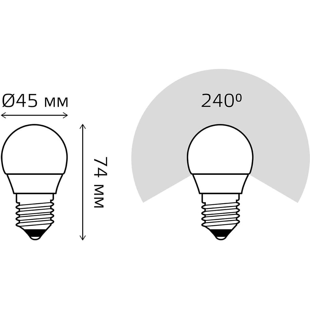 Лампа LED Globe 6W E27 4100K Gauss Elementary 53226