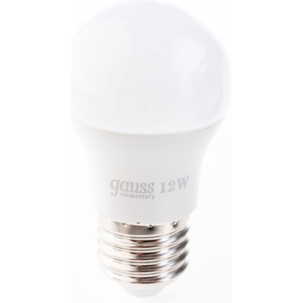 Светодиодная лампа Gauss Elementary Шар 12W 880lm 3000K Е27 LED 1/10/100 53212