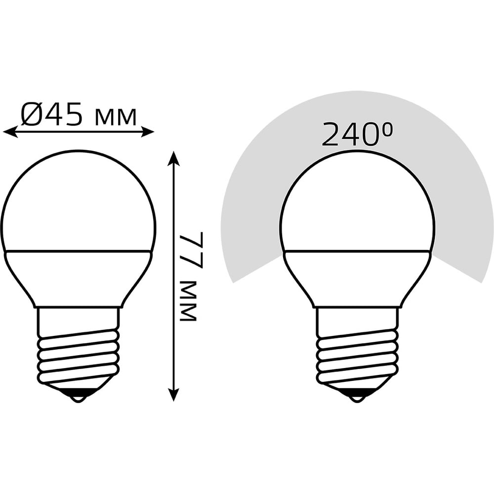 Светодиодная лампа Gauss Elementary Шар 12W 880lm 3000K Е27 LED 1/10/100 53212