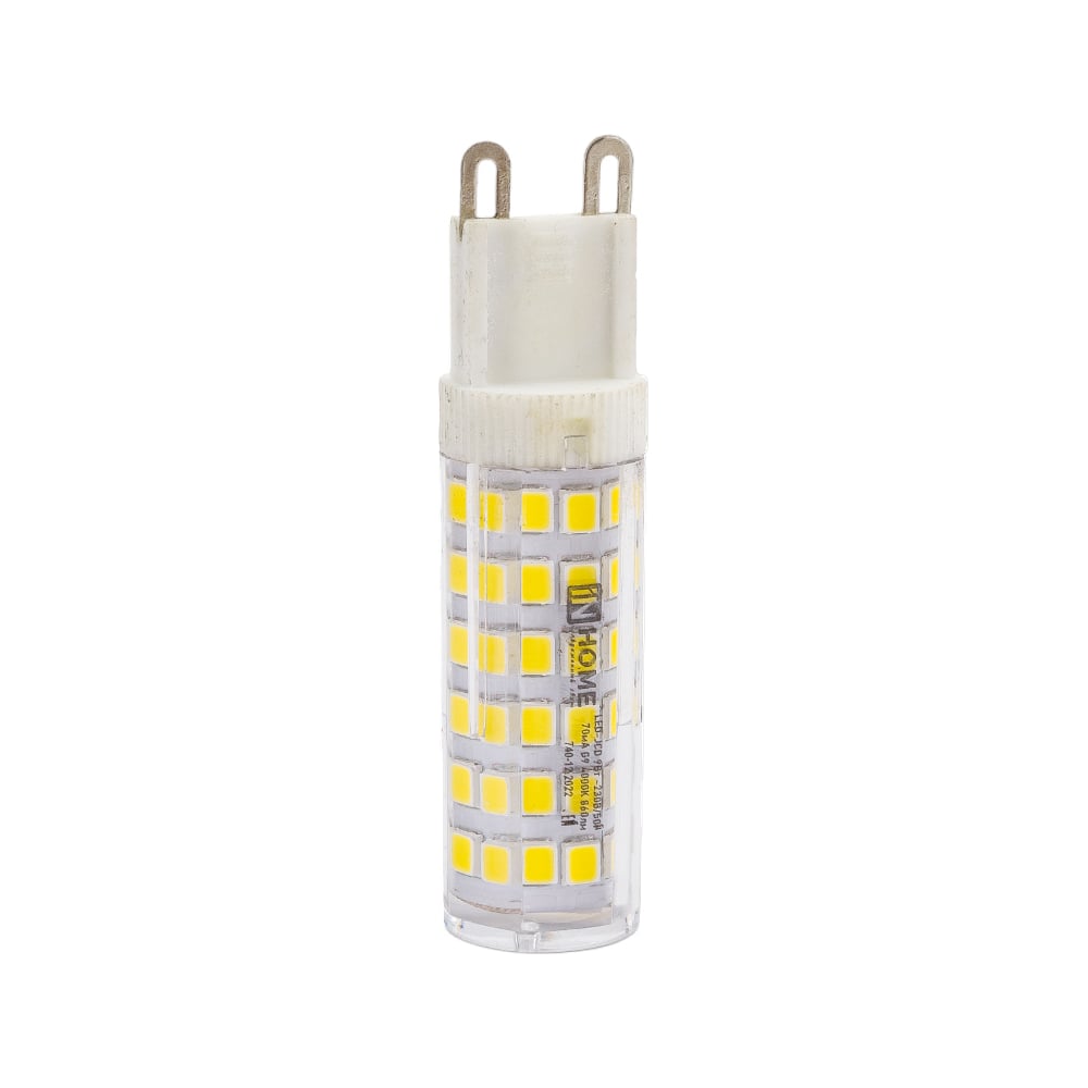 Лампа сд LED-JCD 9Вт 230В G9 4000K 860Лм IN HOME