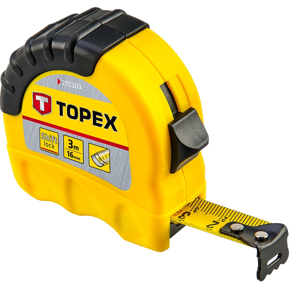 Рулетка TOPEX стальная лента 3 м x 16 мм 27C303