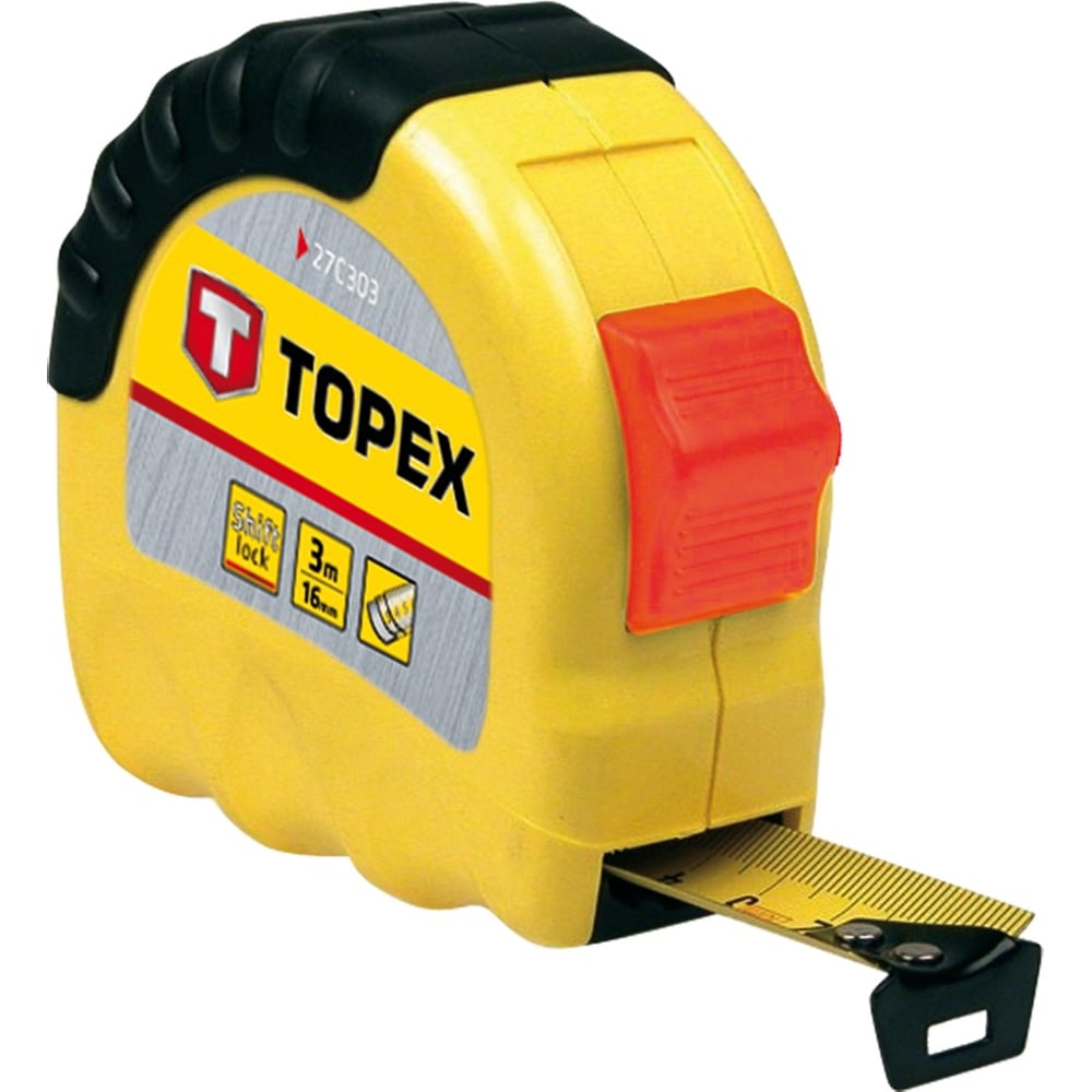 Рулетка TOPEX стальная лента 3 м x 16 мм 27C303