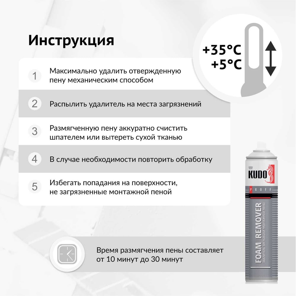 Удалитель застывшей монтажной пены KUDO FOAM REMOVER KUPH04R
