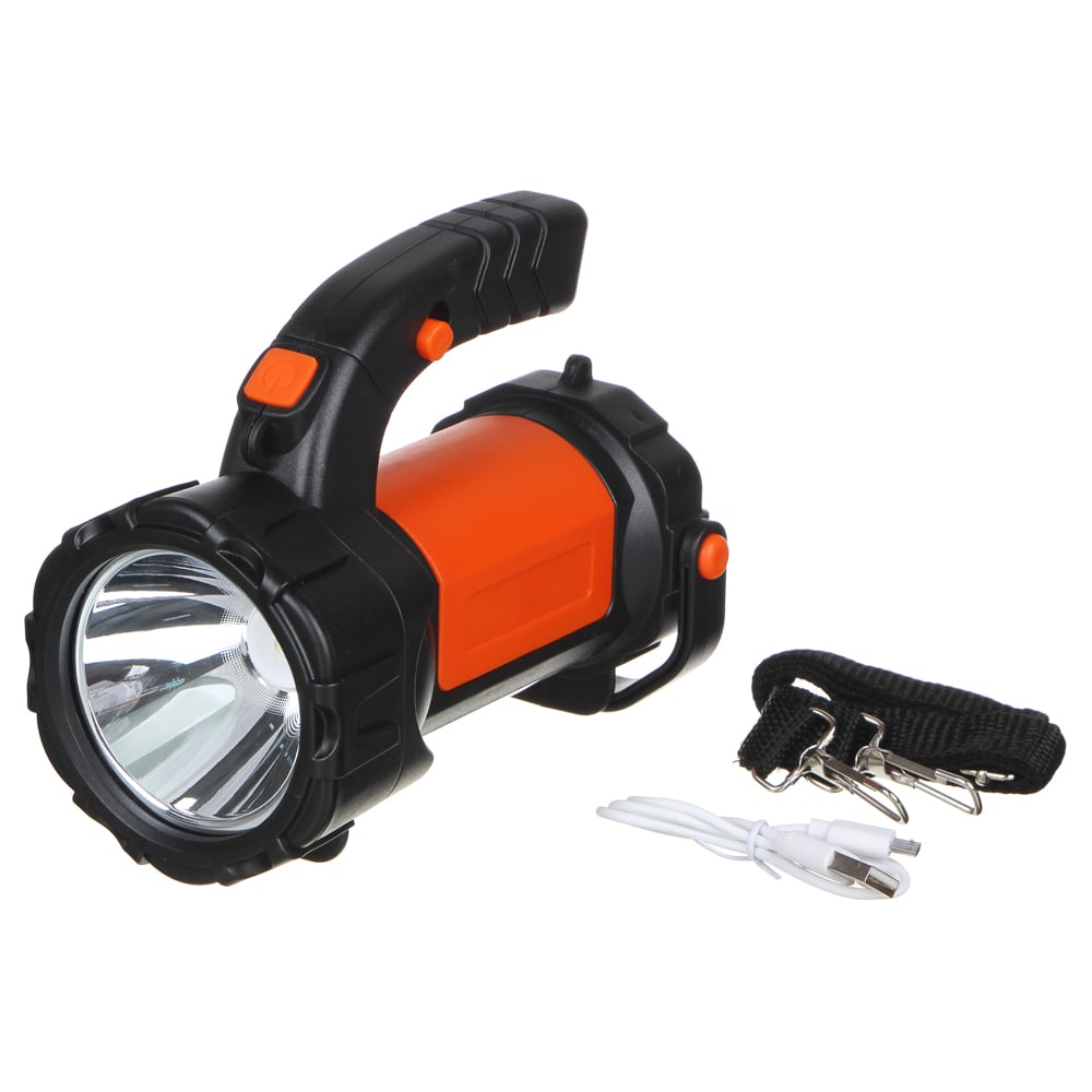 Фонарь ЕРМАК прожектор, 1 LED + 1 COB, 3Вт + 3Вт, аккумулятор 2400мАч, USB, 17х13см, пластик 223-005