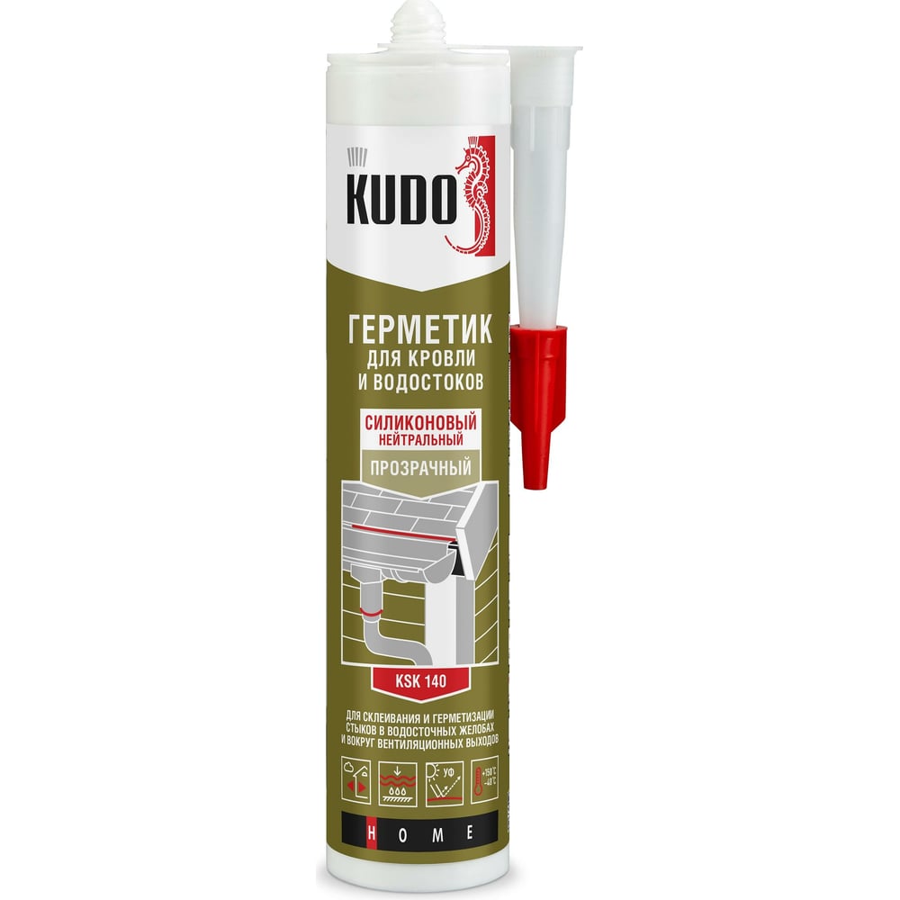Герметик KUDO для кровли прозрачный 280 мл KSK-140