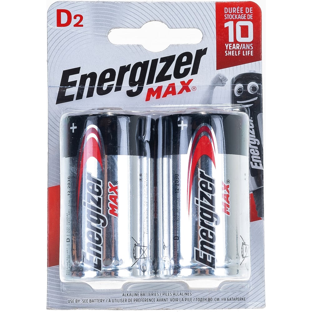 Щелочная батарейка LR20 D MAX 1.5В бл/2 ENERGIZER 7638900426823