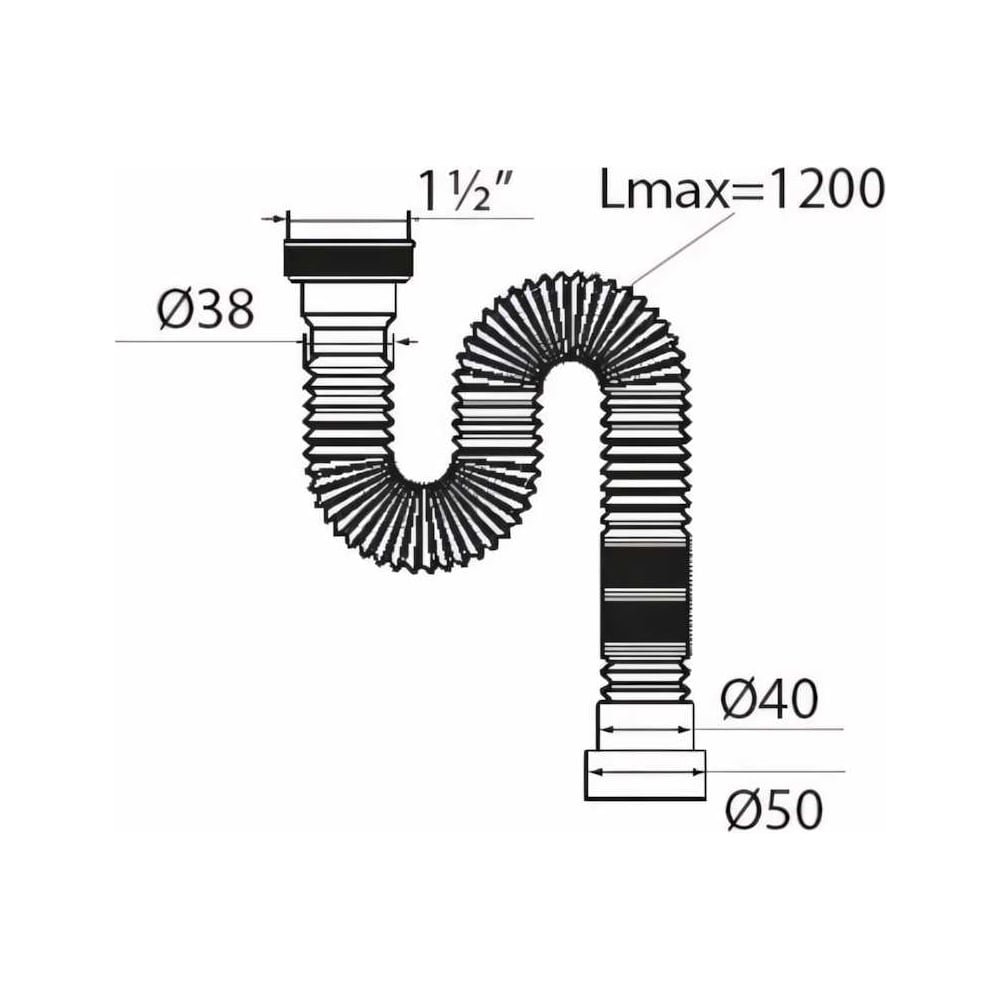 Гофра VIRPLAST МИНИ Элит" 1.1/2"х40/50, L 1200 мм удлин. арт.6254 100210 30986254"