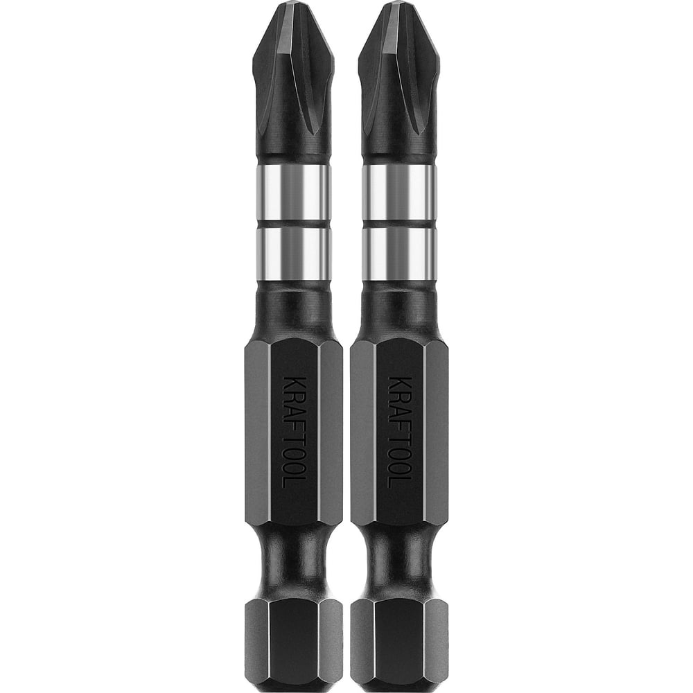 Набор ударных бит KRAFTOOL Impact Pro PH2, 50 мм, 2 шт 26191-2-50-S2