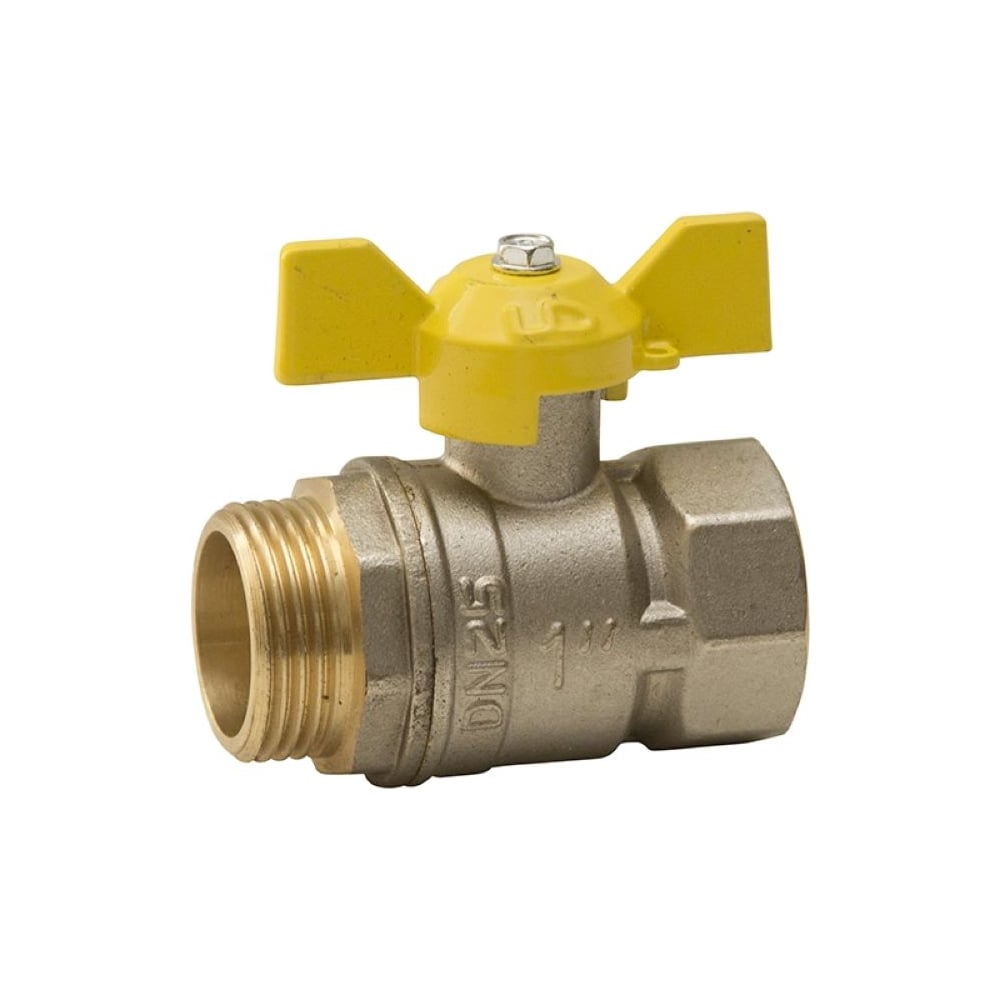Кран шаровой латунный LD Pride 47.15.В-Н.Б GAS Ду 15 Ру 40 бабочка с биркой LD 47.362.15