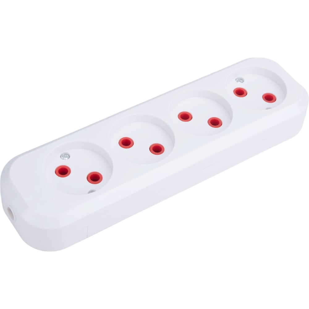 Колодка Navigator 61 587 NCA-BL01-04-X-WH, 4 гнезда, без заземления, АБС-пластик 61587