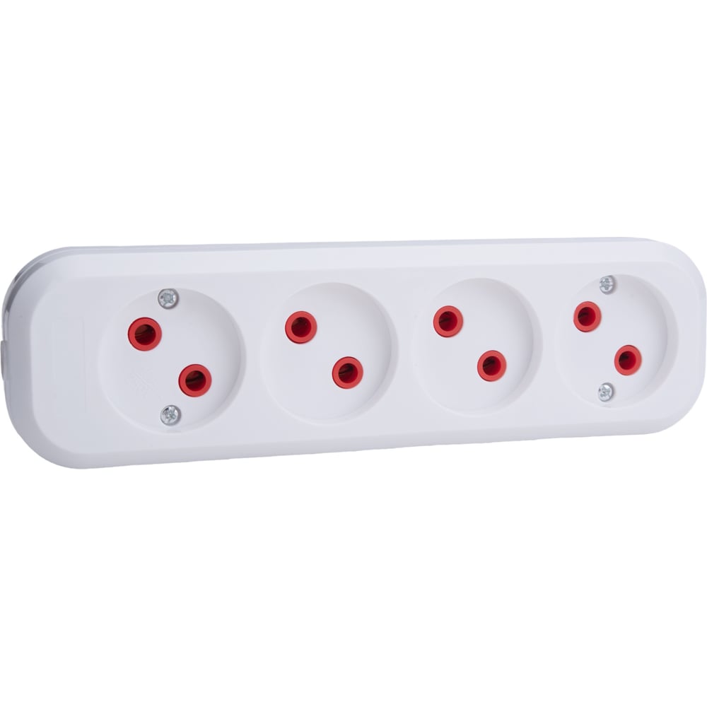 Колодка Navigator 61 587 NCA-BL01-04-X-WH, 4 гнезда, без заземления, АБС-пластик 61587