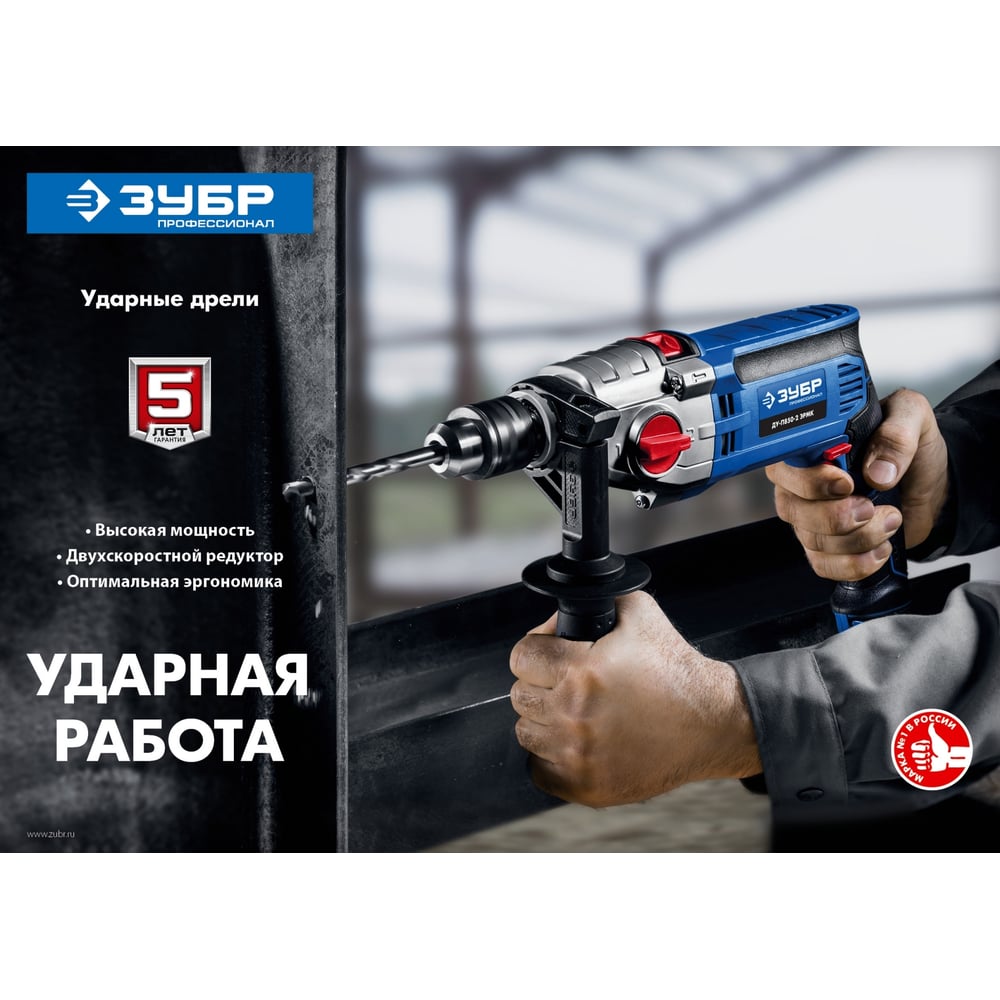 Ударная дрель Зубр ПРОФЕССИОНАЛ ДУ-П850-2 ЭРМК