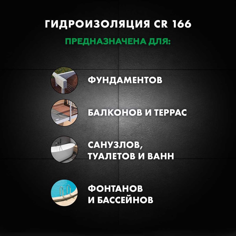 Эластичная гидроизоляционная масса Церезит CR 166/24 компонент А, сухая смесь 2804718