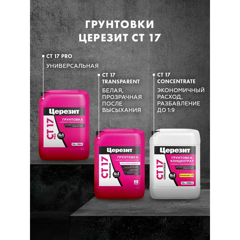 Грунтовка Церезит CT 17 Transparent 5л 3040052